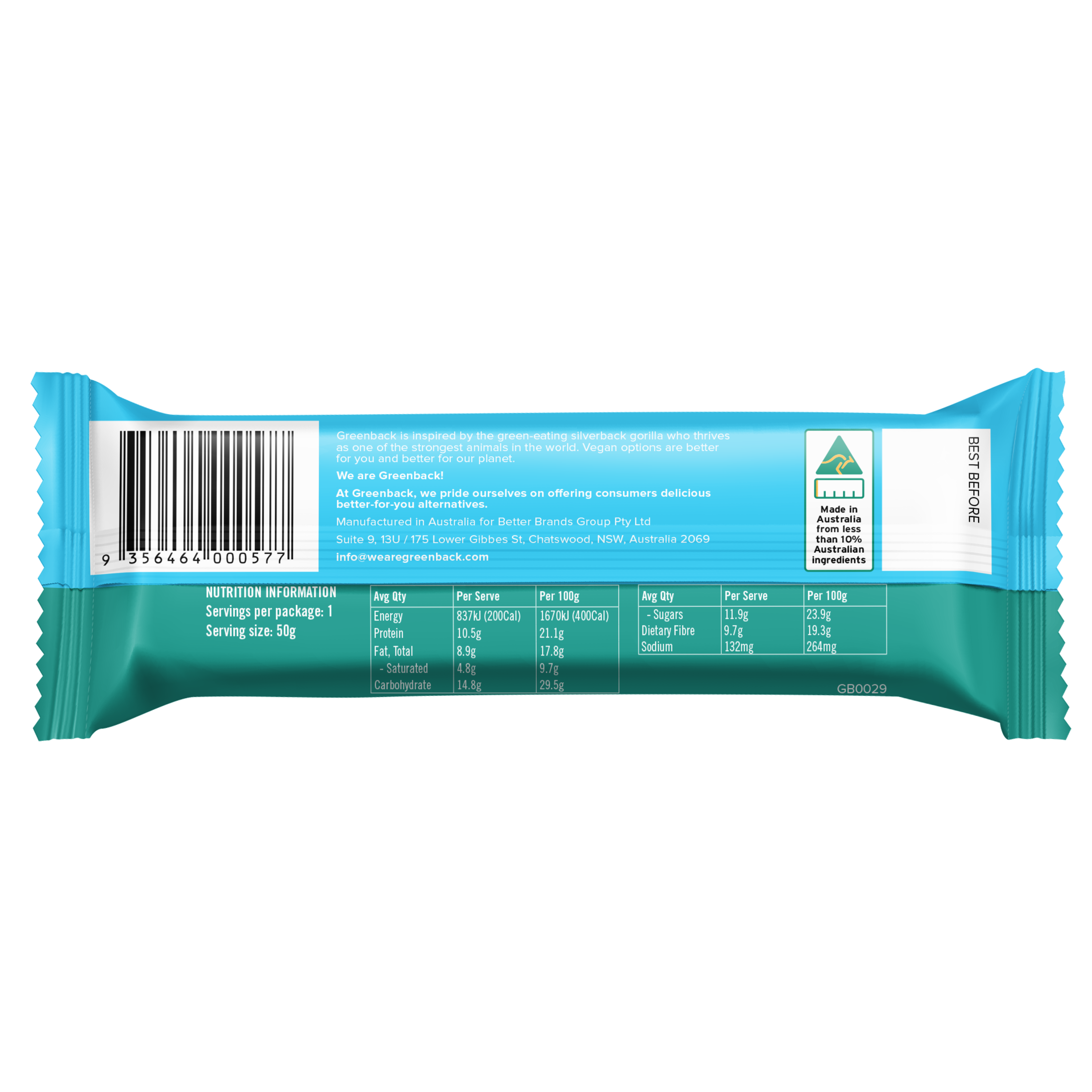 Plant-Based Cookie Dough Protein Bar 50g x 12pk