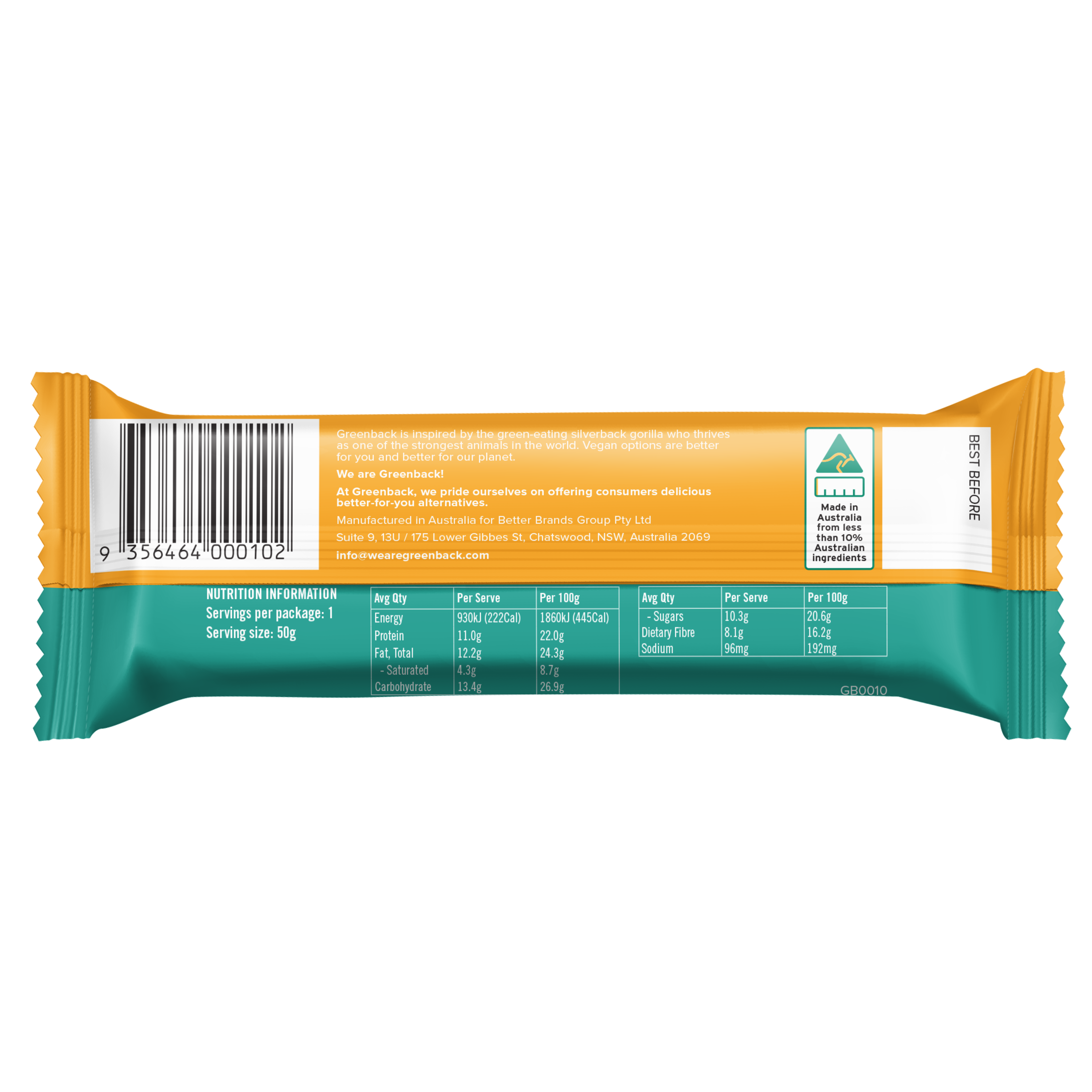 Plant-Based Peanut Butter Protein Bar 50g X 12pk