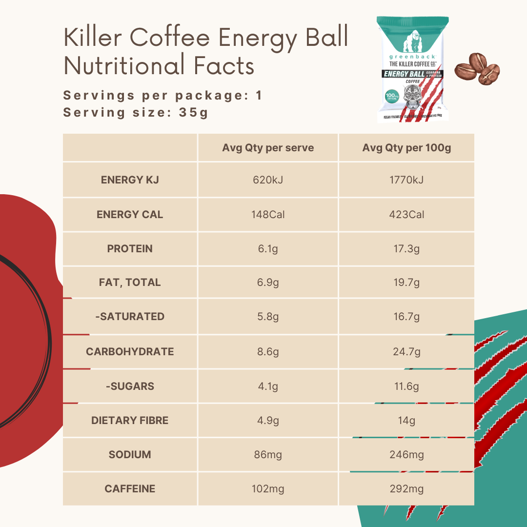Killer Coffee Energy Ball 35g (10 Pack)