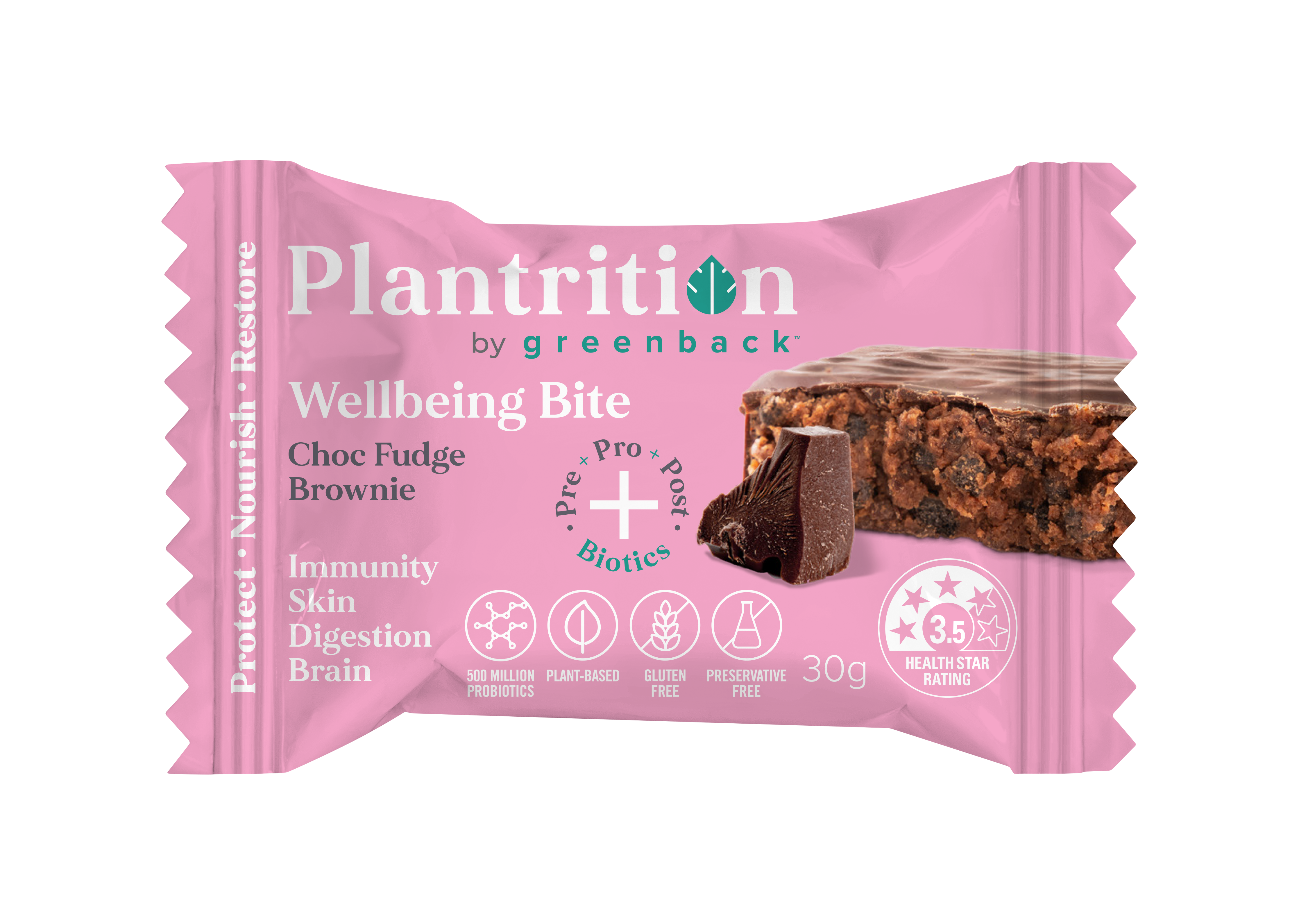 Plantrition Wellbeing Bite: Choc Fudge Brownie