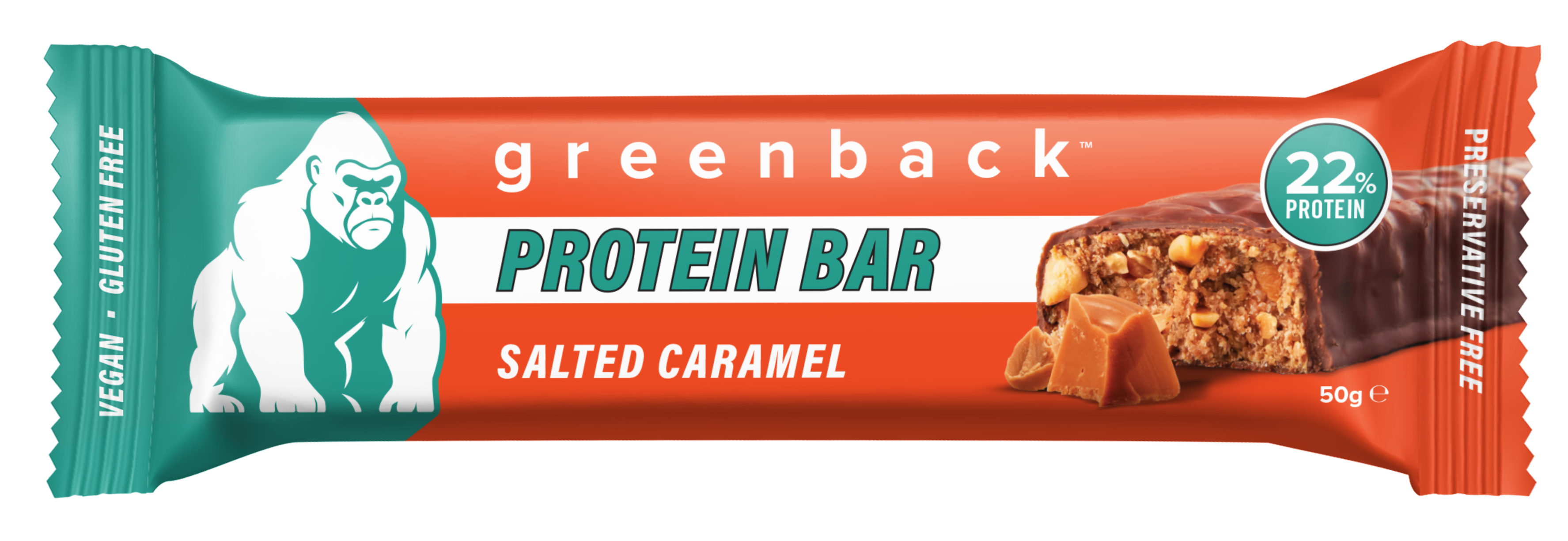 Greenback Plant-Based Salted Caramel Protein Bar 50g