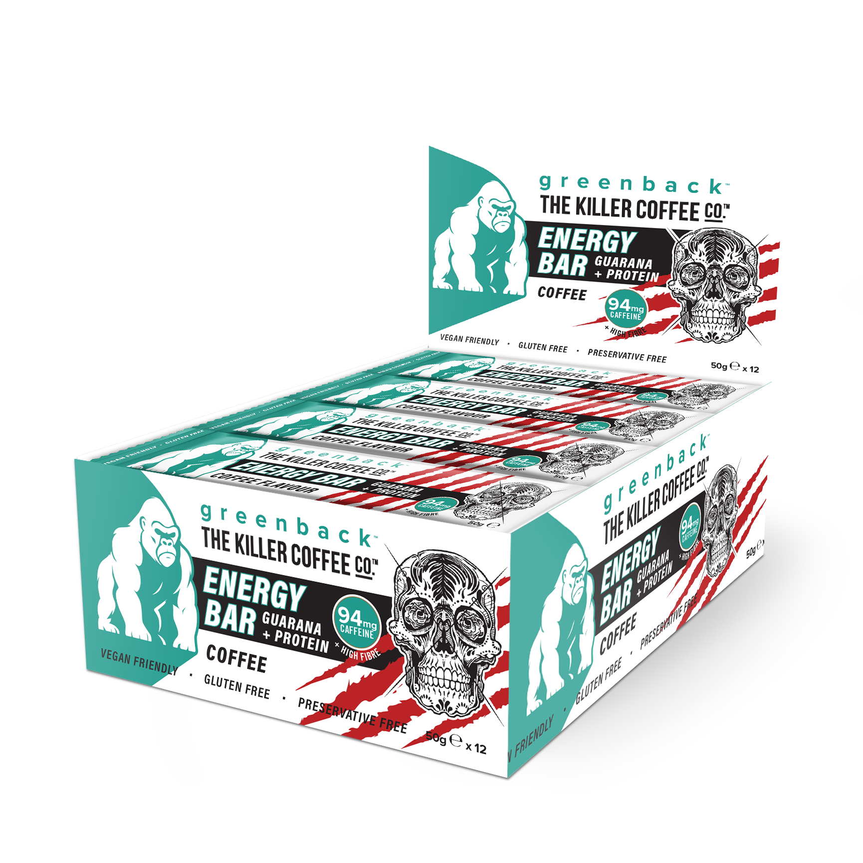 Plant-Based Killer Coffee Energy Bar 50g X 12pk