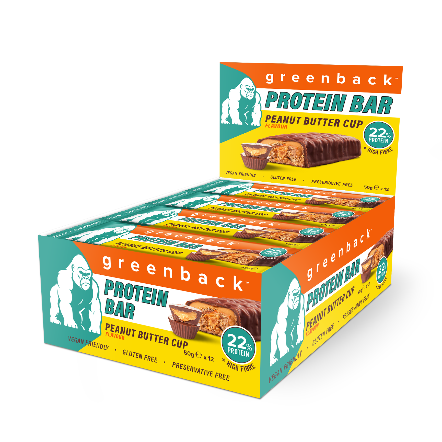 Plant-Based Peanut Butter Cup Protein Bar 50g X 12pk