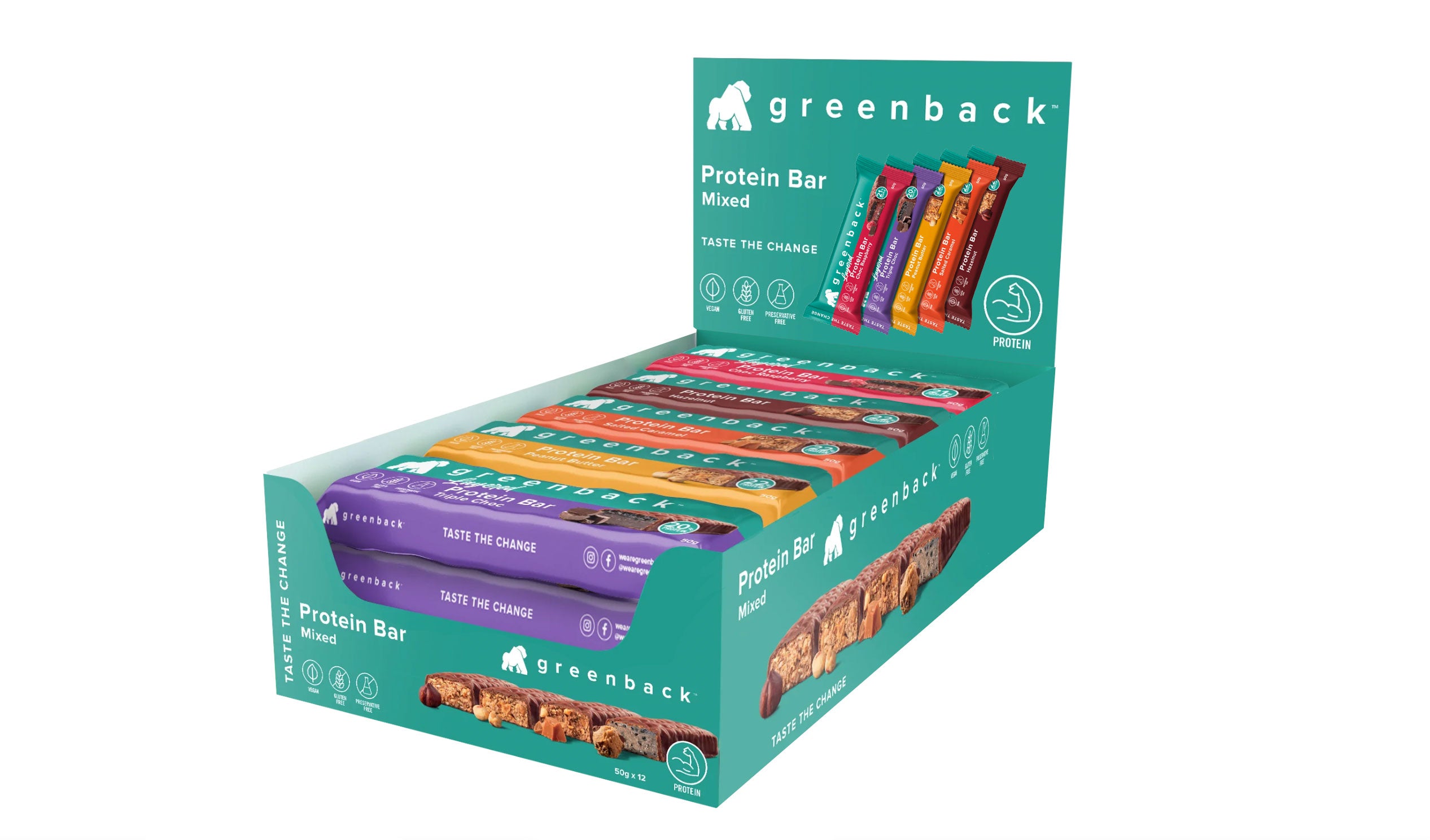 Plant-Based Protein Bar Mixed Tray 50g x 12pk