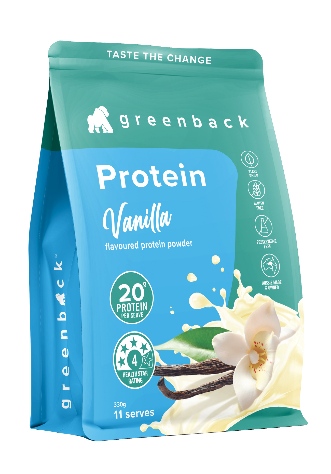 PlantBased Vanilla Protein Powder 330g Greenback